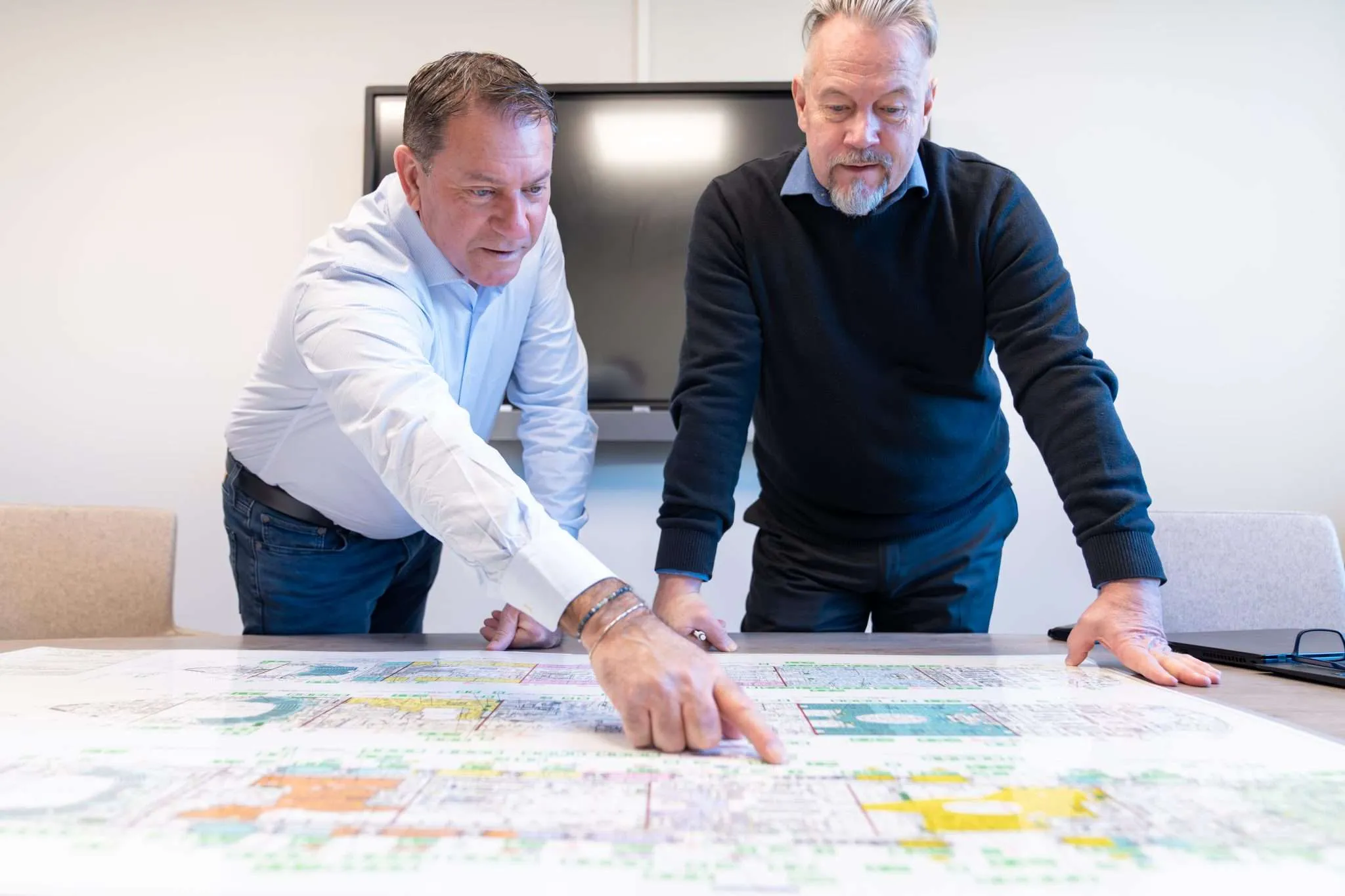 Project management team overseeing a vessel refit